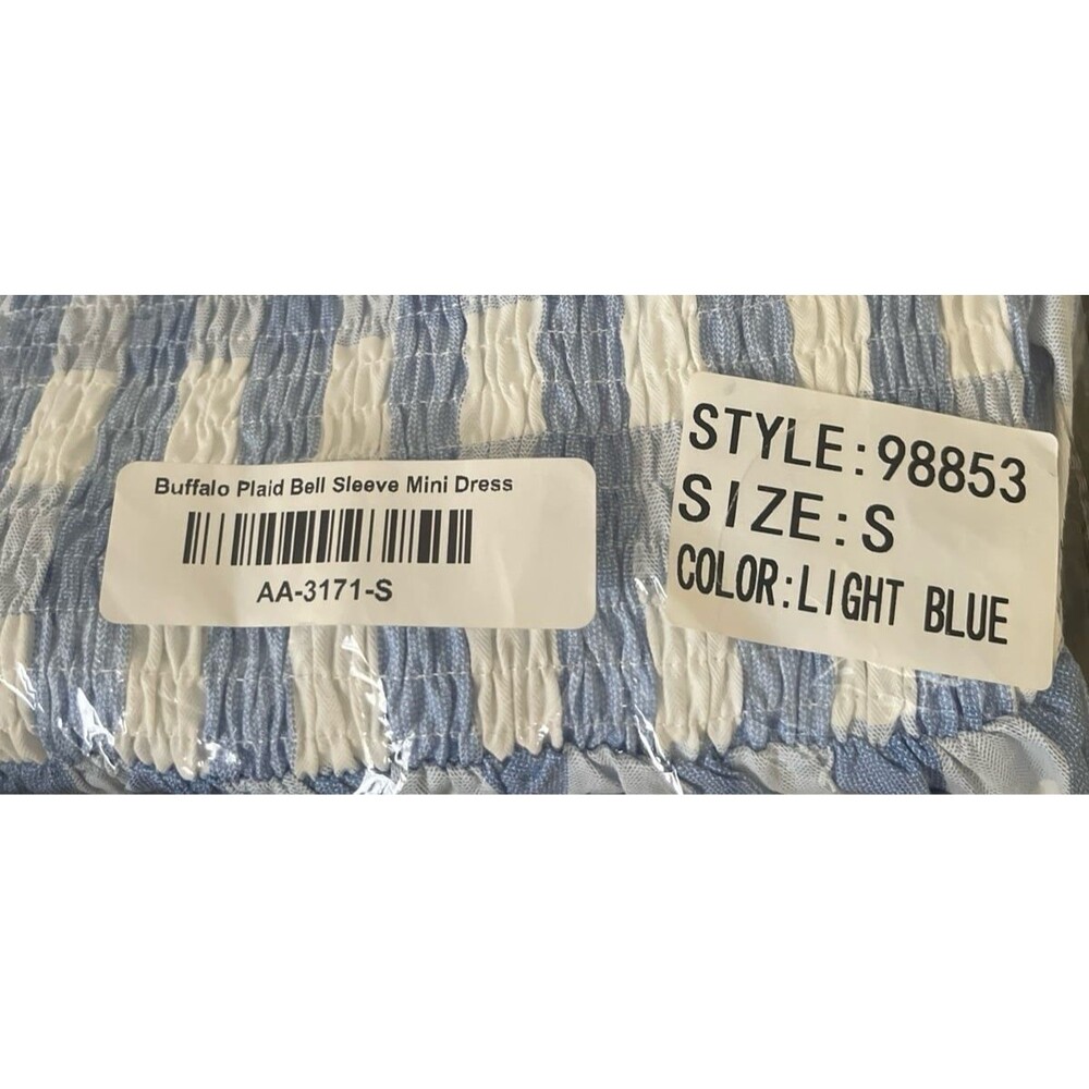 Skies are blue dress womens size small dress gingham dress blue and white NEW - Picture 7 of 10